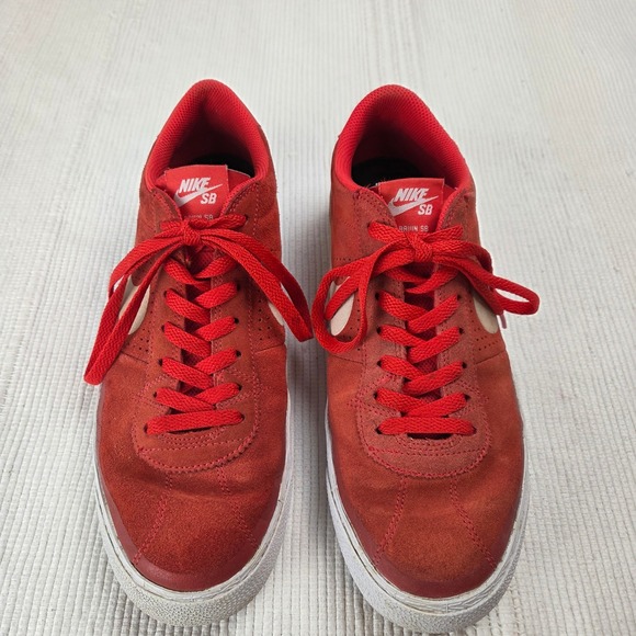 Nike SB Bruin Premium SE Team Red Suede Skate Shoes 631041-610 Mens 10